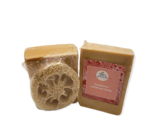 Load image into Gallery viewer, Cranberry-Loofah-Handmade-Natural-Hand-and-Body-Soap-Bar-4-5-Oz.jpg