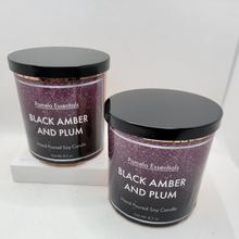 Load image into Gallery viewer, Natural Black Amber &amp; Plum Soy Candles 8.5oz
