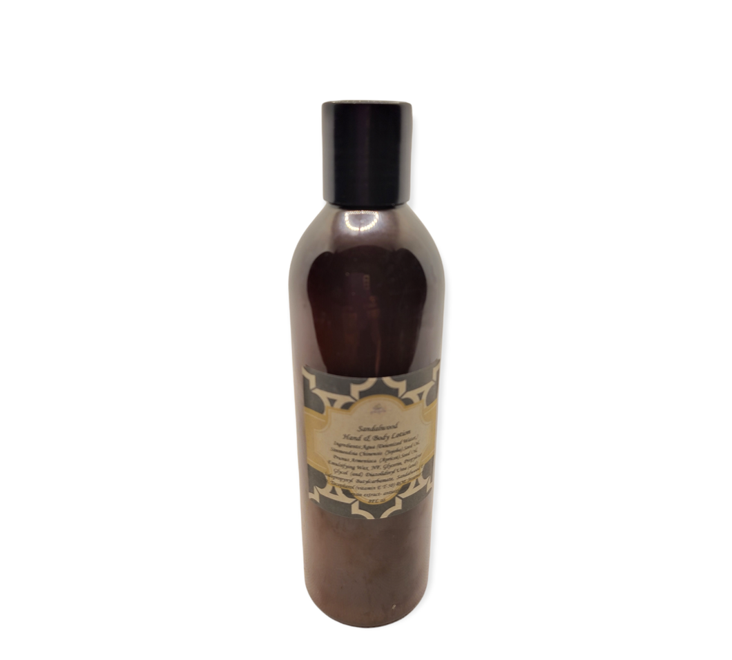 Handmade Sandalwood Hand and Body Lotion 8 Oz